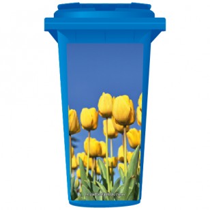 Yellow Flowers About To Bloom Wheelie Bin Sticker Panel